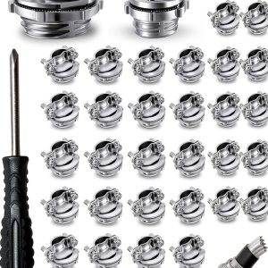 1/2 Cable Connectors Clamp by Adando Silver Zinc Clamp – 50 Pack-0