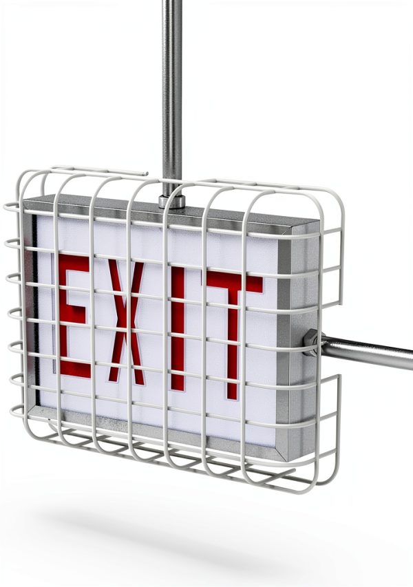 SC900-W2 Universal Mount, Exit Sign Damage Stopper Cage, Protective Polyester Cover Coated Steel Wire Guard, Surface and Conduit Compatible. [NOW INCLUDES IMPROVED MOUNTING HARDWARE]-0