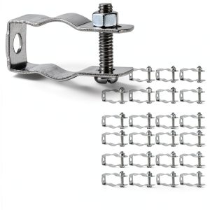 QWORK Conduit Hanger with Bolt Features, 1/2 Inch Zinc-Plated Steel, Pack of 50 - Insulated Supports or Threaded Rods for EMT, Rigid Conduits-0