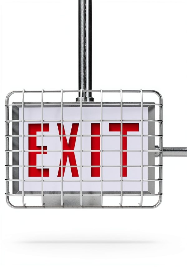 SC900-W2 Universal Mount, Exit Sign Damage Stopper Cage, Protective Polyester Cover Coated Steel Wire Guard, Surface and Conduit Compatible. [NOW INCLUDES IMPROVED MOUNTING HARDWARE]-1